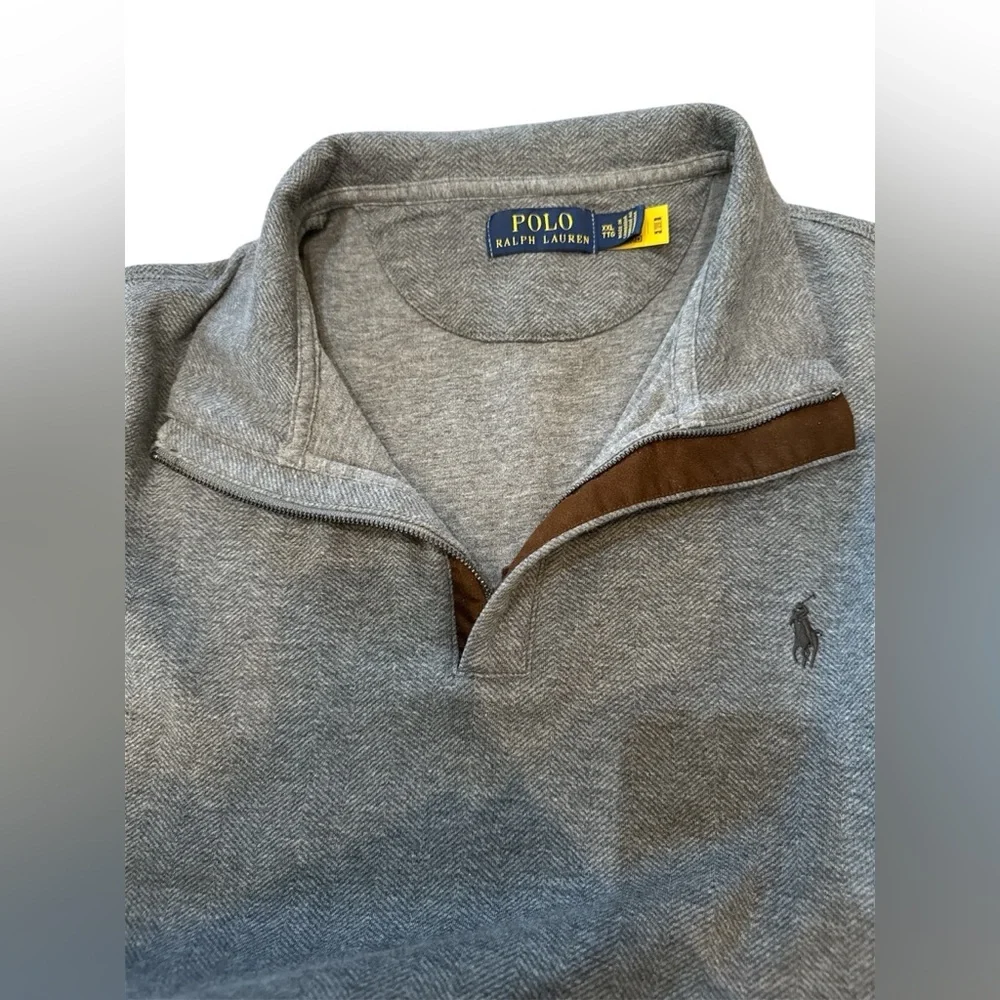 Polo Ralph Lauren Men's Double Knit Jersey Half-Zip Sweater,Gray, XXL‎